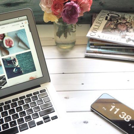 Laptop and Vase Image